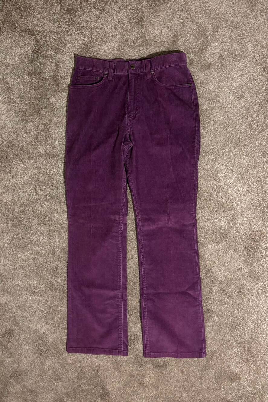 L.L.Bean Corduroy Pants Womens Size 10 Purple Cotton Straight Leg